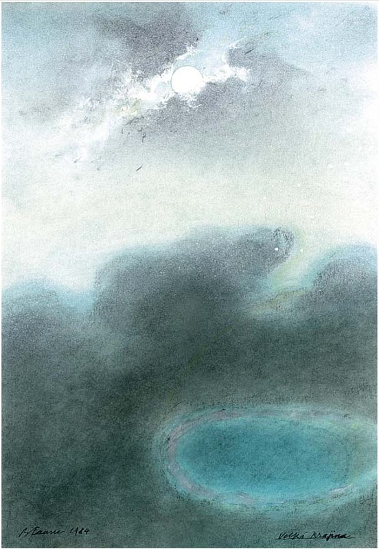 Jezero, akvarel, 1984