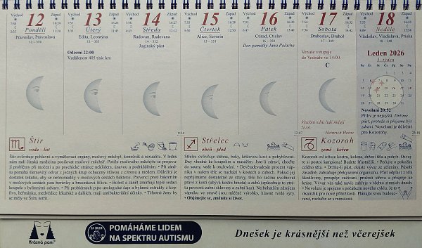 Lunární kalendář Krásné paní 2026